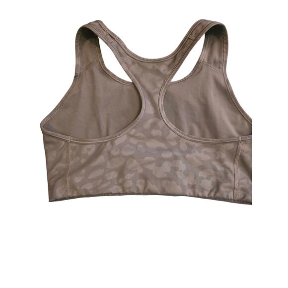 Nike Dri Fit Sports Bra L Womens Green Animal Print Pullover Wireless Athletic - Picture 6 of 6